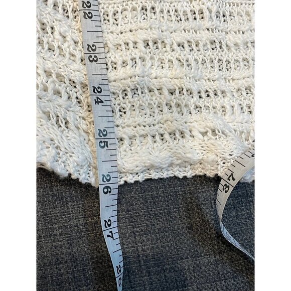 Crochet White Open Waterfall Cardigan Rafaella Studio Sz S - Picture 8 of 8
